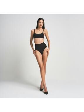 SKIMS High Waisted Shapewear Thong Black Medium Seamless Sculpt Brief NWT